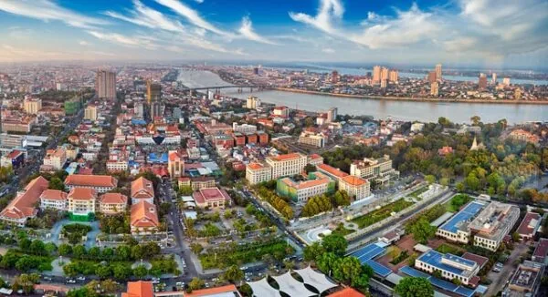 phnom penh, veduta aerea