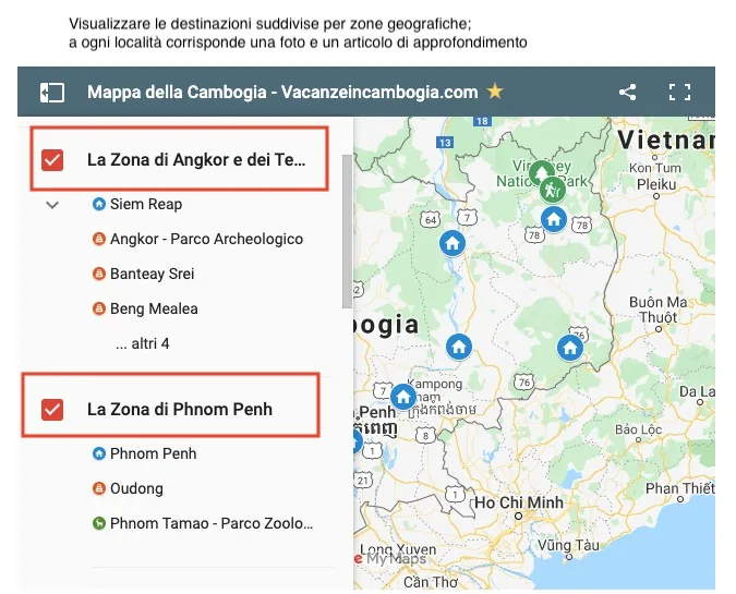 Sezioni Mappa interattiva
